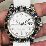 Mechanical Watch Lao Home White Candy Diving White Flour Water Ghost Automatic Mechanical Watch Qs189 Machinery