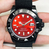 Mechanical Watch Labor Home Appliances Black Black Red Cloth With Diving Water Ghost Automatic Mechanical Watch Qs195 Machine