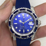 Mechanical Watch Lao Jia White Blue Stone Water Ghost Automatic Mechanical Watch Men's Watch Qs03 Machine