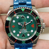Mechanical Watch Lao Home Green Poker Diving Water Ghost Automatic Mechanical Watch Qs207 Mechanical Watch