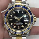 Automatic Mechanical Watch Lao Family Water Ghost Color Stone Blue White Automatic Mechanical Watch H