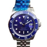 Mechanical Watch Lao Jia Blue Face Five Beads Water Ghost Automatic Mechanical Watch Men's Watch Qs09