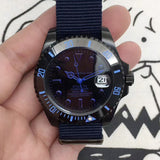 Mechanical Watch Lao Household Appliances Black Woven Belt Water Ghost Automatic Mechanical Watch Men's Watch Qs05