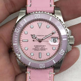 Mechanical Watch Lao Jia Pink Belt Water Ghost Automatic Mechanical Watch Men's Watch Qs06