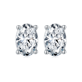 Laatikui 1ct Moissanite Stud Earrings for Women, D Color VVS1 Clarity Solitaire Oval Cut Moissanite Earrings in S925 Sterling Silver