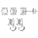 Laatikui 1ct Moissanite Stud Earrings for Women, D Color VVS1 Clarity Solitaire Oval Cut Moissanite Earrings in S925 Sterling Silver