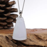 Genuine Burmese Lavender Jadeite Jade Bamboo Pendant Necklace