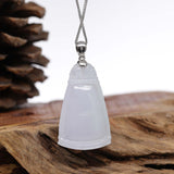 Genuine Burmese Lavender Jadeite Jade Bamboo Pendant Necklace