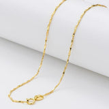 18K Gold Necklace Ingot Chain -2.0g 18in