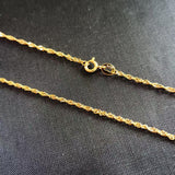 18K Gold Water Wave Chain Necklace - 1.2g, 18in