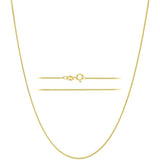 18K Gold Necklace Box Chain - 1.6g 18in