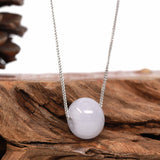 "Good Luck Button" Necklace Light Lavender Jade Lucky KouKou Pendant Necklace