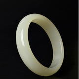 White Hetian Jade Bangle Bracelet