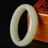 White Hetian Jade Bangle Bracelet