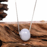 "Good Luck Button" Necklace Light Lavender Jade Lucky KouKou Pendant Necklace