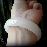 White Jade Bangle Bracelet for Women Retro Chinese Style Natural Jade #232903