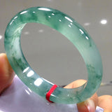 Natural Grade A Myanmar Jade Bangle Handcarved Light Green