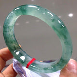 Natural Grade A Myanmar Jade Bangle Handcarved Light Green