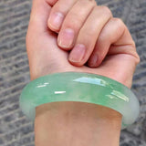 A-Class Myanmar Jade Bangle Ice Light Green