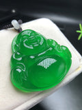 Buddha Ice Jadeite Pendant Green