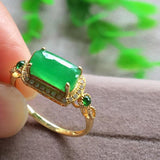 Natural Green Jade Ring Adjustable