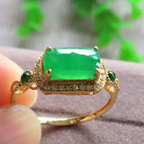 Natural Green Jade Ring Adjustable