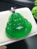 Buddha Ice Jadeite Pendant Green