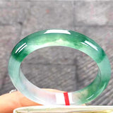 Grade A Jadeite Ice Floating Flower Green Jade Bangle