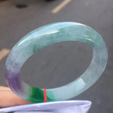 Natural Floating Flower Jadeite Bangle