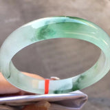 Natural Burma Jade Bangle Grade A Genuine Jadeite Ice Moistening Floating Green Flower