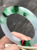 Natural Myanmar Jadeite Bangle for Women Light Green Floating Flowers