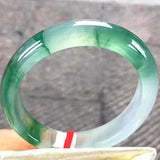 Grade A Jadeite Ice Floating Flower Green Jade Bangle