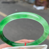 Grade A Emerald Ice Float Round Jadeite Bangle