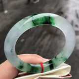 Natural Myanmar Jadeite Bangle for Women Light Green Floating Flowers